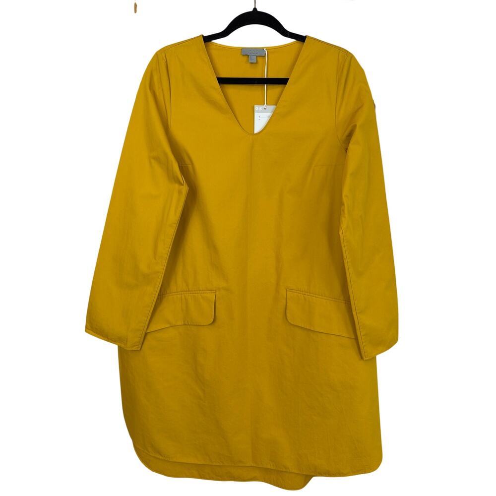 NWT COS Collection Of Style Mustard Yellow  High-Low Shirt Dress Size 8